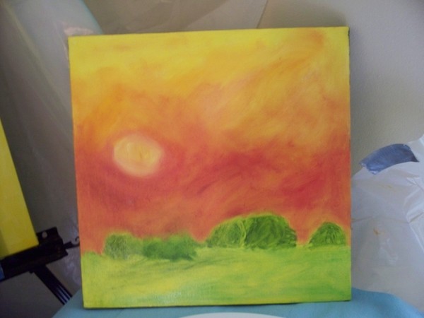 composition in red and yellow