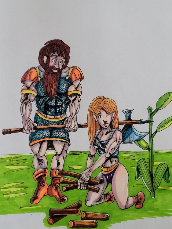 Gathering firewood 