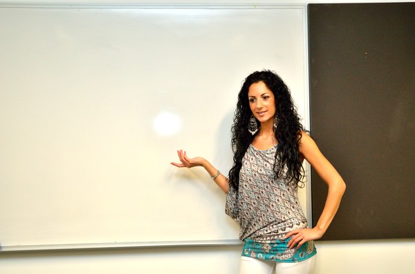 Brunette lecturer