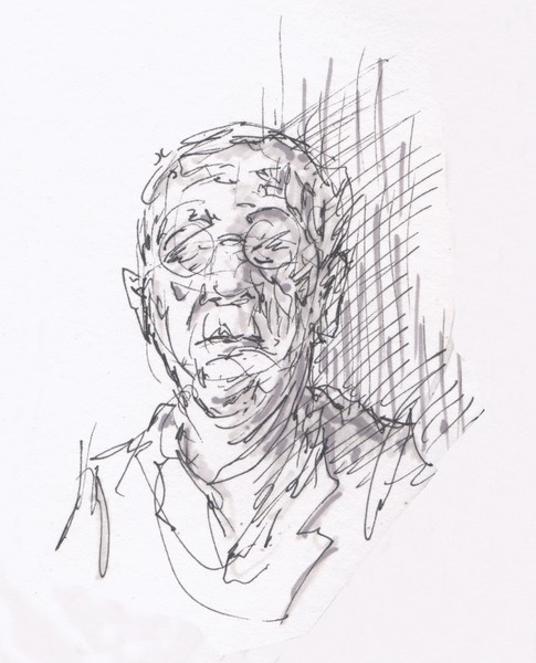 Man with glasses sketch
