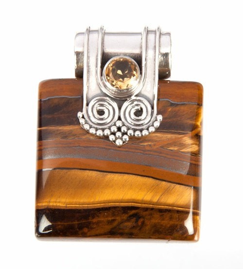 Handmade Sterling Silver Tiger Eye Pendant