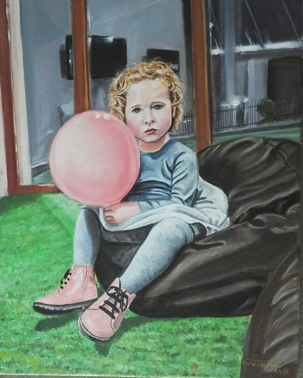 Girl with a ballo