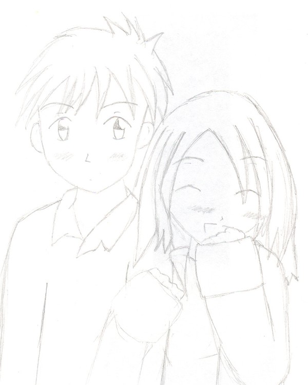 Pencil Sketch- Eoin and Hiko