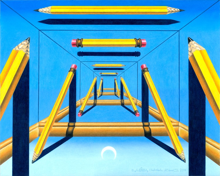 The Pencilhenge Monuments in the sky of Departed Artists