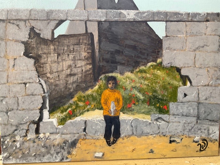 A SAD PALESTINIAN BOY IN GAZA