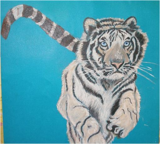 White Tiger running