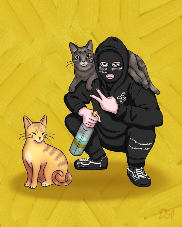 A comission of a profile pic for mcornholio34 on twitch Go watch him hes funnyand always corning aro