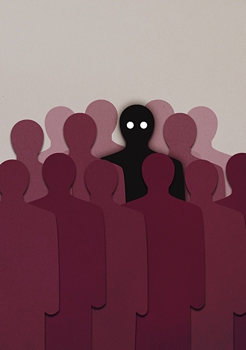 Different and alone in crowd