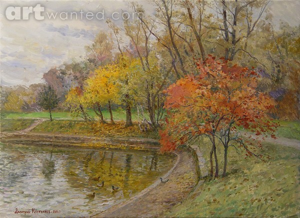 Near the pond in Botanical Garden.Moscow