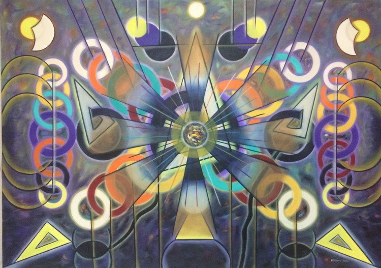 Os Triângulos Brancos - 2018 OST 100 x 140 - Deu um trabalho danado, mais ficou como queria, pintado