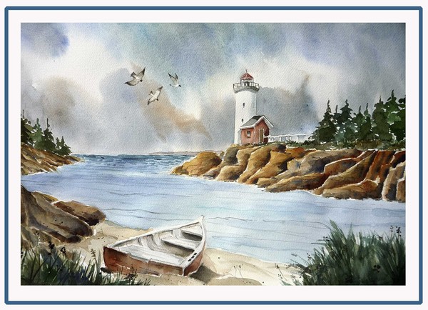 Lighthouse on Rocks