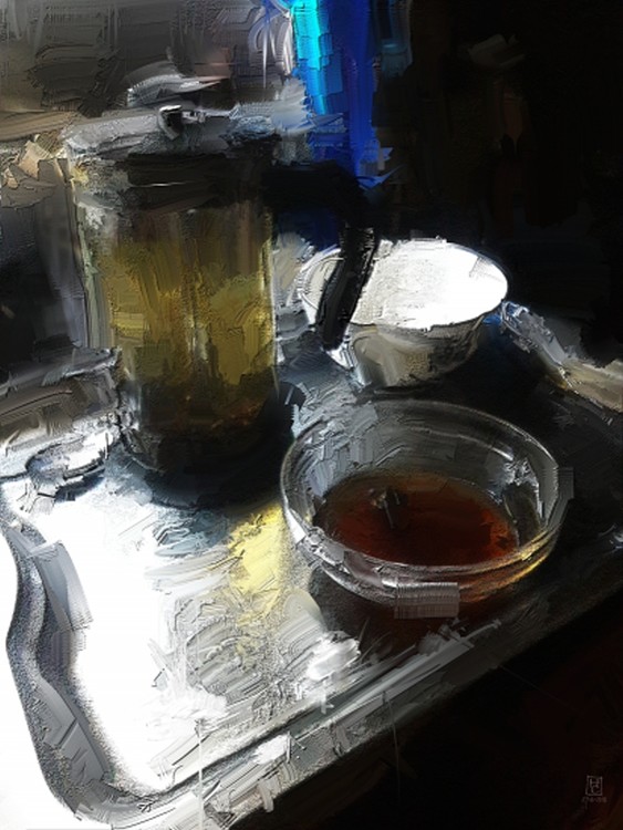 plum jam and green tea