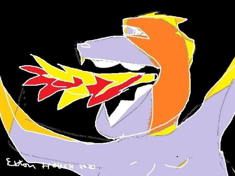 Training your pet dragon can be dangerous..(c)..elton houck..digital-fire hazard art...