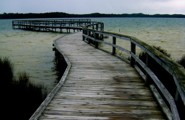 Boardwalk in Australia wide shot
