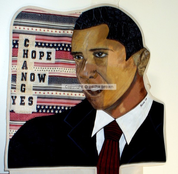 Pres Obama Art Quilt