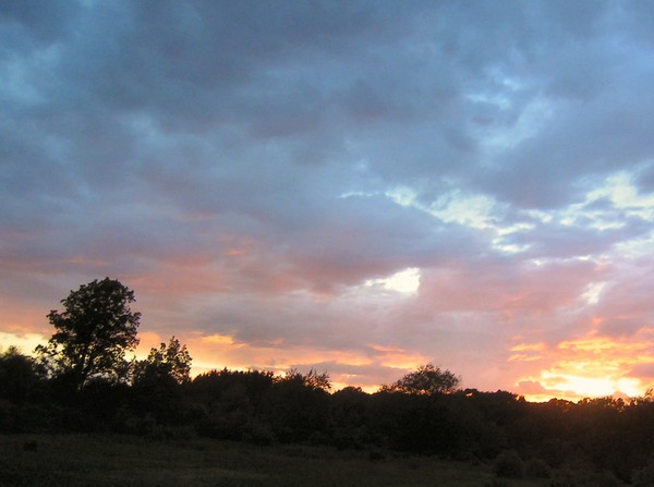 Sunset and rain clouds