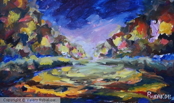 Abstract palette knife oil painting 
