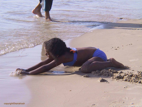 A girl on a beach