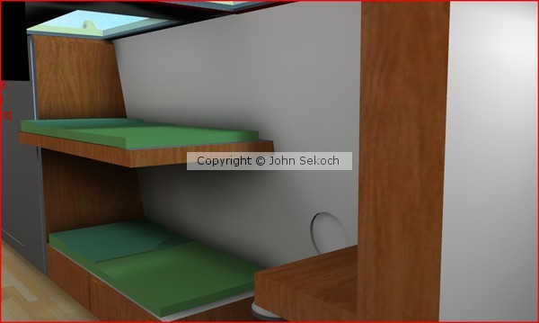 View of bunk from shower
