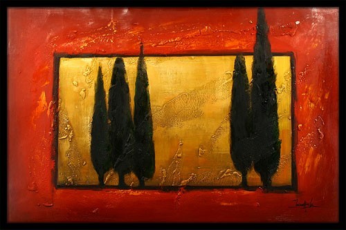 5 Trees Framed