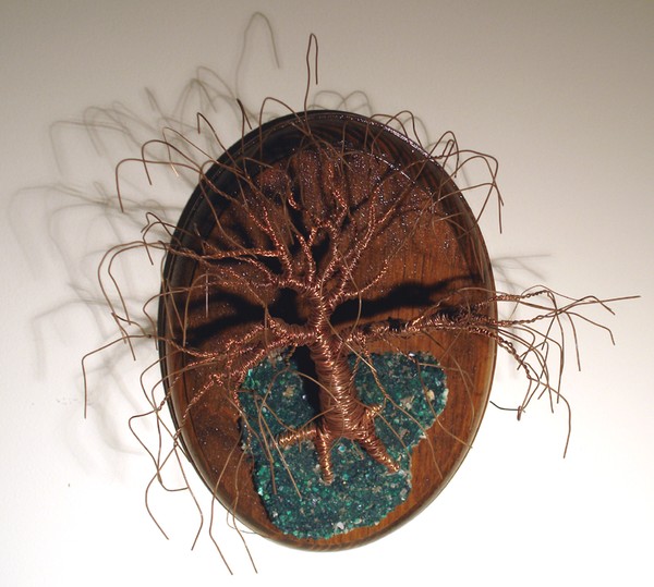 OAK ON OVAL BASE - Wall Art Sculpture