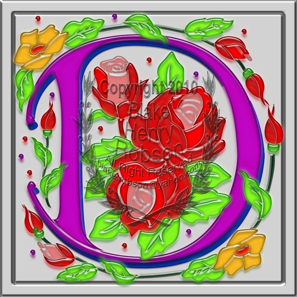 Pictorial Alphabet Letter D Rosette