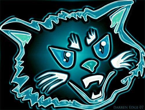 Neon Black Cat
