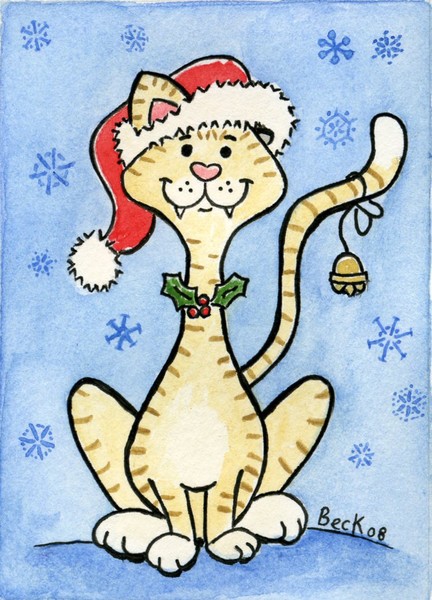 Cat in a Santa Hat