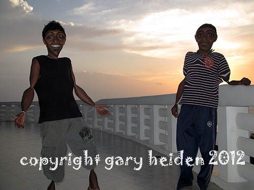 Two Buddies Enjoying Sunset on The Peace Dagoba