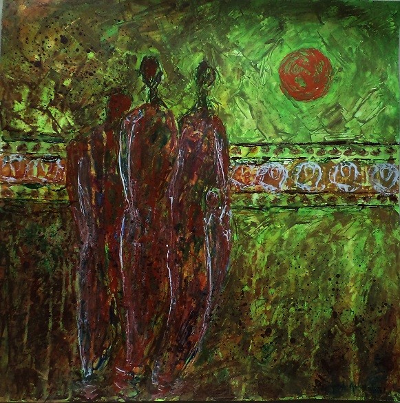 # 614, 53 X 53 CM, ACRYLIC ON PAPER.(SOLD)