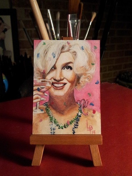 New Years Eve Marilyn Sketch Card