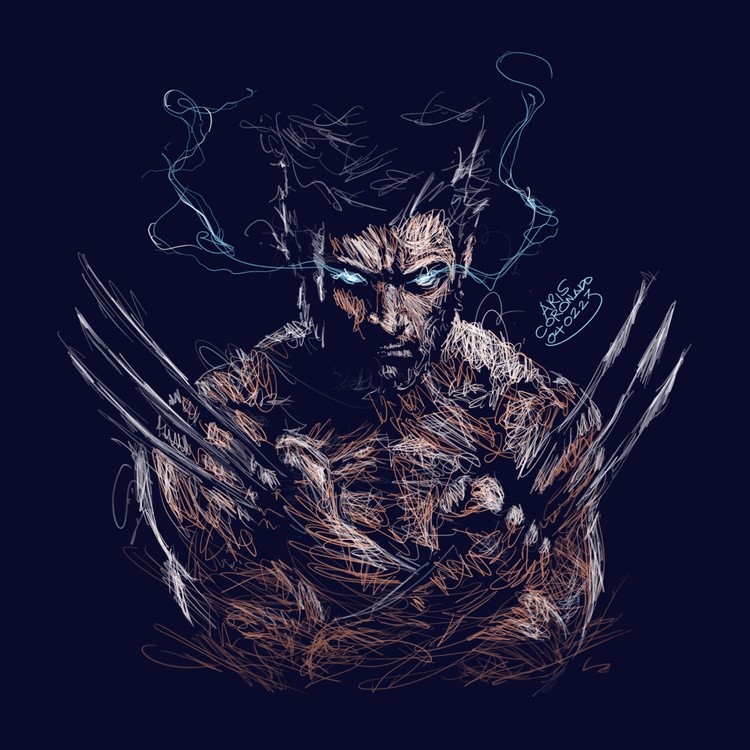 Scribble Art Portrait - WOLVERINE
