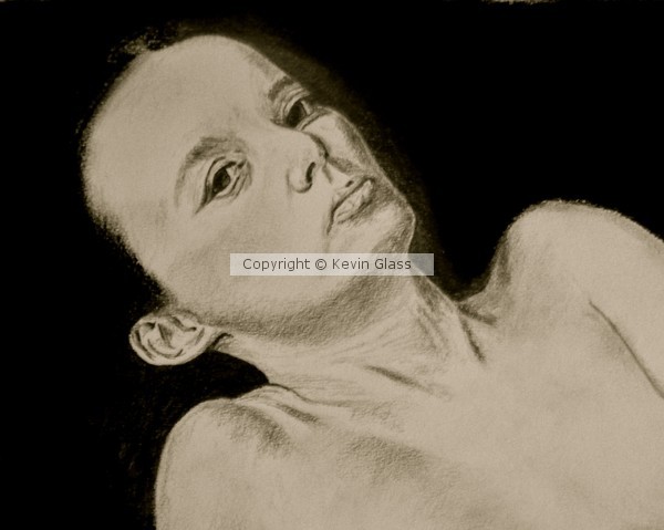 Nude - portrait - pencil/charcoal