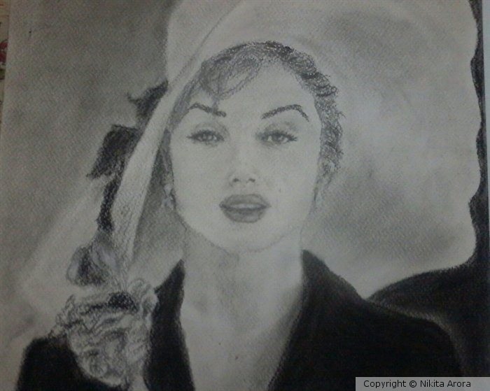 Marilyn Monroe in charcoal