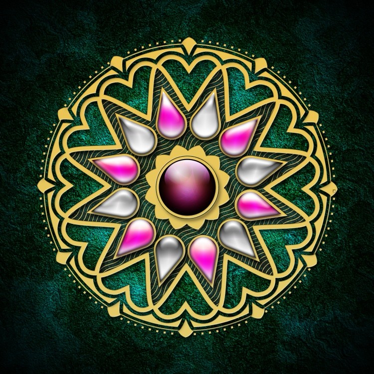 Ornament gold flower