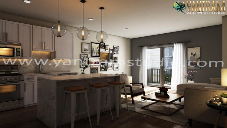 Modern Living room-kitchen design by interior design firms, Denton,Texas