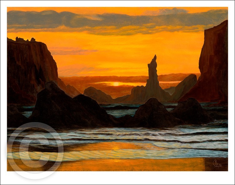 Sunset in the lagoon Giclee print