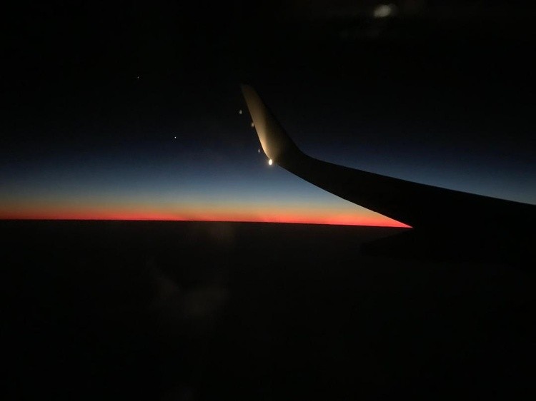 Sunset on Plane