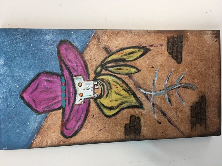 Abobe  Wall Acrylic painting 8x15.75