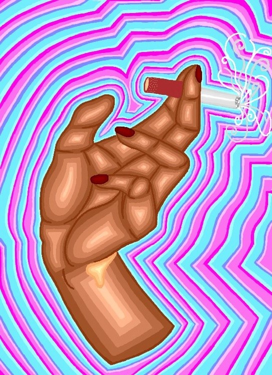 Hand with cigarette
