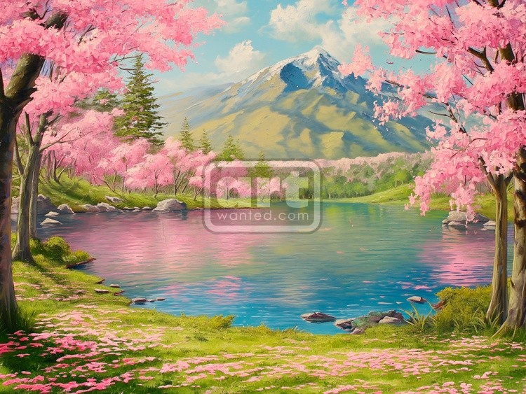Spring Print, Flower Field Landscape Printable Art, Flower Meadow Oil Painting, Optimistic Painting 