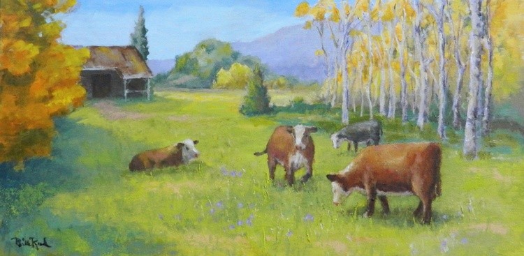 Cows Brunch - oil 10x20