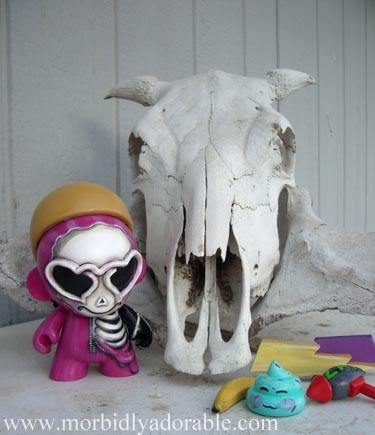 Love Goggles Munny Skelly - Skeleton Doll Art