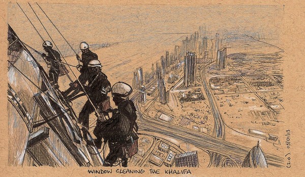 Burj Khalifa Dubai Window Cleaners!