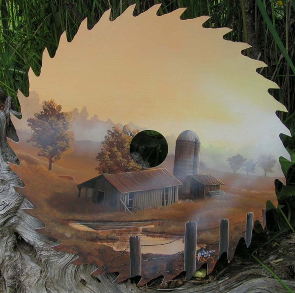 The farm at sunset