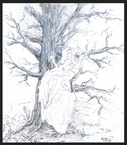 little girl in tree(sketch)