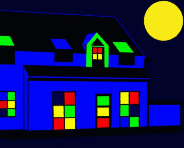 Cafe Cozy By Night Hedensted Denmark Painting bak