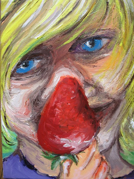 girl with a strawberry