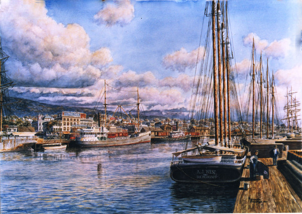 San Pedro Sunrise: Los Angeles Harbor ca. 1913