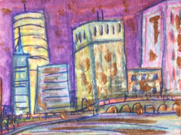 City Aglow by P Miller